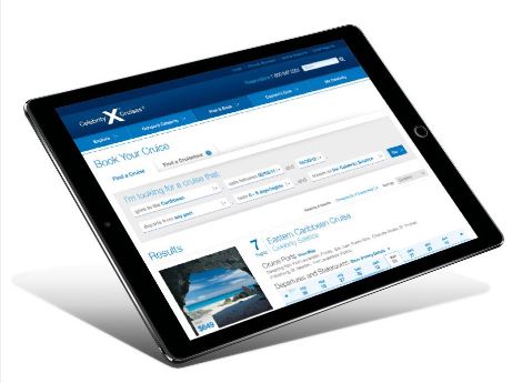 Celebrity Cruises website on ipad