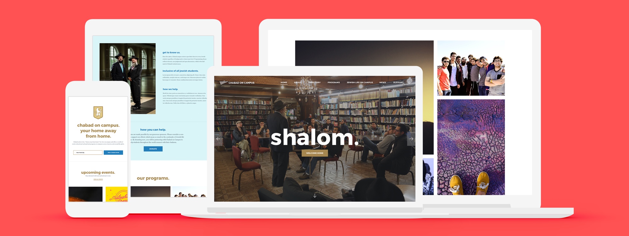 Chabad website shown on multiple devices