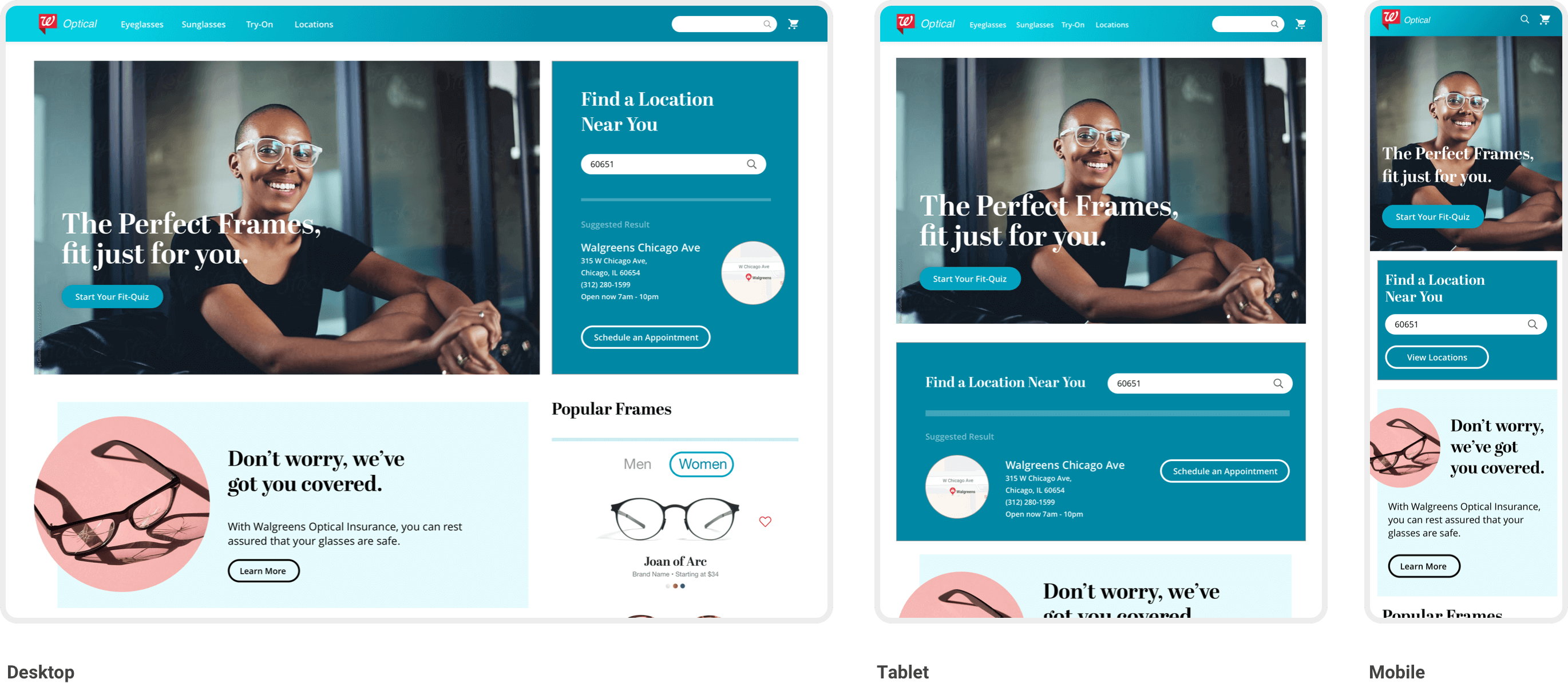 Walgreens Optical on various devices